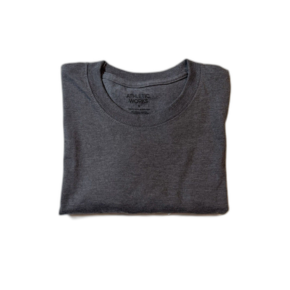Athletic Works Men's Gray Short Sleeve T-Shirt Crew Neck Regular Fit Size S NWT
